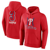 Bryce Harper Philadelphia Phillies Fastball Player Name & Number Pullover Hoodie - Red