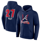 Austin Riley Atlanta Braves Fastball Player Name & Number Pullover Hoodie - Navy