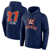 Jose Altuve Houston Astros Fastball Player Name & Number Pullover Hoodie - Navy