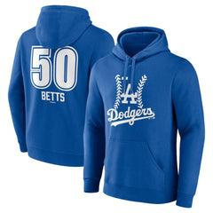 Mookie Betts Los Angeles Dodgers Fastball Player Name & Number Pullover Hoodie - Royal
