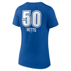 Mookie Betts Los Angeles Dodgers Women's Fastball Player Name & Number V-Neck T-Shirt - Royal