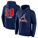 Matt Olson Atlanta Braves Fastball Player Name & Number Pullover Hoodie - Navy