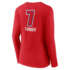 Trea Turner Philadelphia Phillies Women's Fastball Player Name & Number Long Sleeve V-Neck T-Shirt - Red