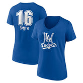 Will Smith Los Angeles Dodgers Women's Fastball Player Name & Number V-Neck T-Shirt - Royal