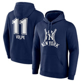 Anthony Volpe New York Yankees Fastball Player Name & Number Pullover Hoodie - Navy