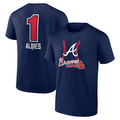 Ozzie Albies Atlanta Braves Fastball Player Name & Number T-Shirt - Navy