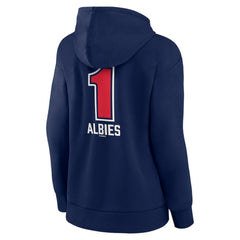 Ozzie Albies Atlanta Braves Women's Fastball Player Name & Number Pullover Hoodie - Navy