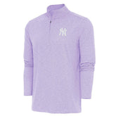 New York Yankees Antigua Hunk Quarter-Zip Top - Lavender