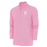 San Francisco Giants Antigua Hunk Quarter-Zip Top - Pink