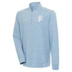 San Francisco Giants Antigua Bright Quarter-Zip Pullover Top - Light Blue