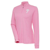 Philadelphia Phillies Antigua Women's Mentor Quarter-Zip Pullover Top - Pink