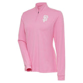San Francisco Giants Antigua Women's Mentor Quarter-Zip Pullover Top - Pink