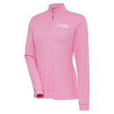 Atlanta Braves Antigua Women's Mentor Quarter-Zip Pullover Top - Pink