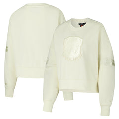 Cleveland Browns Pro Standard Triple Tonal Cropped Fleece Pullover Sweatshirt - Cream online
