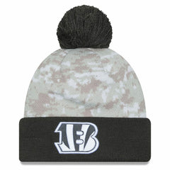 Cincinnati Bengals New Era Youth 2024 Salute To Service Cuffed Pom Knit Hat - White/Graphite cheap