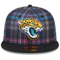 Jacksonville Jaguars New Era 2024 NFL Crucial Catch Plaid 59FIFTY Fitted Hat - Black for sale