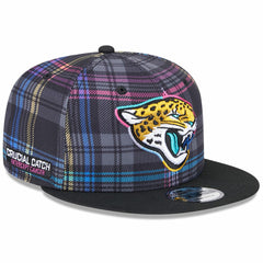Jacksonville Jaguars New Era 2024 NFL Crucial Catch Plaid 9FIFTY Snapback Hat - Black sale