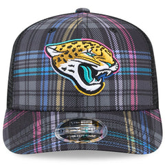Jacksonville Jaguars New Era 2024 NFL Crucial Catch Plaid 9SEVENTY Trucker Snapback Hat - Black outlet
