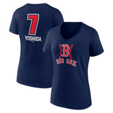 Masataka Yoshida Boston Red Sox Women's Fastball Player Name & Number V-Neck T-Shirt - Navy