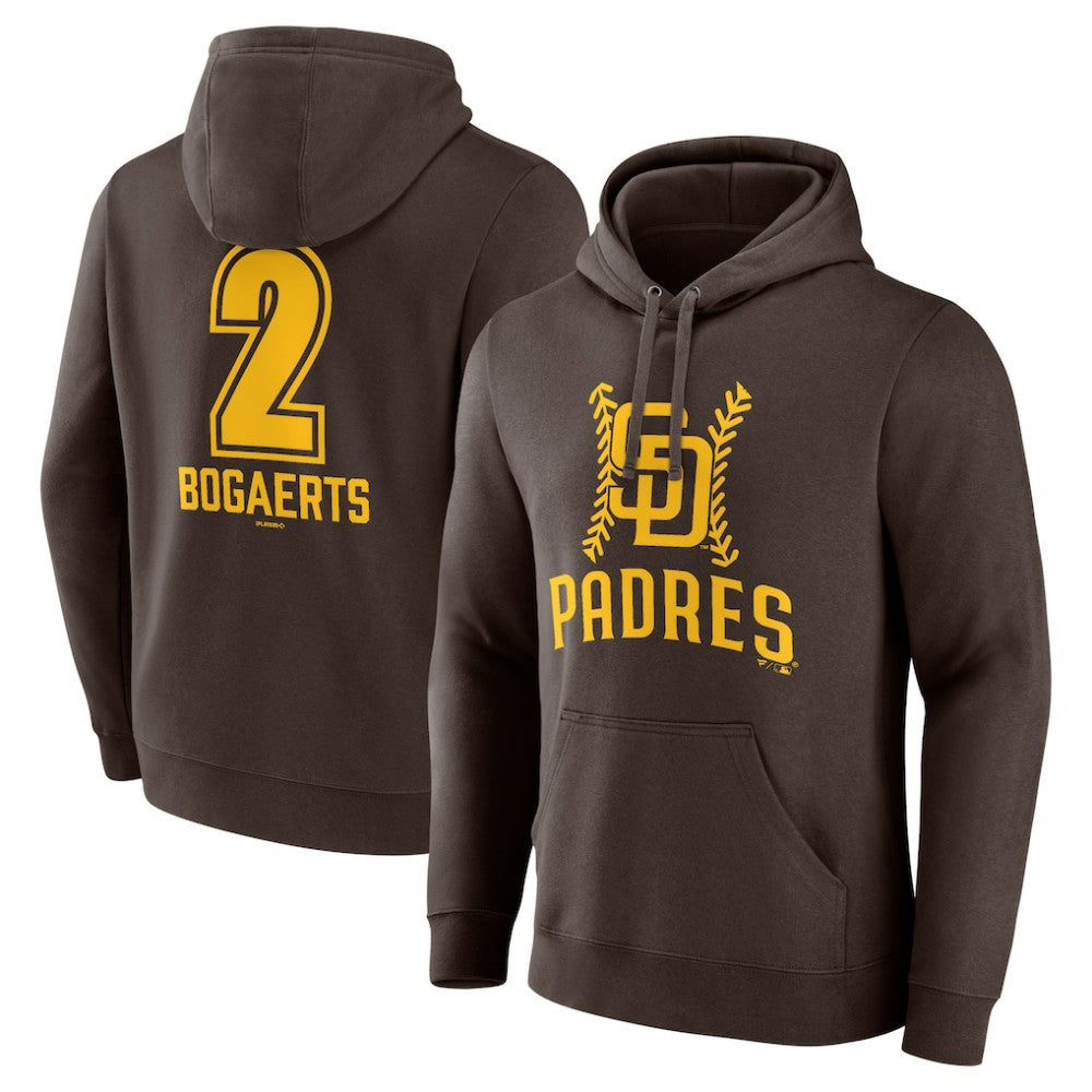Xander Bogaerts San Diego Padres Fastball Player Name & Number Pullover Hoodie - Brown