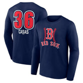 Triston Casas Boston Red Sox Fastball Player Name & Number Long Sleeve T-Shirt - Navy