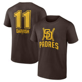 Yu Darvish San Diego Padres Fastball Player Name & Number T-Shirt - Brown