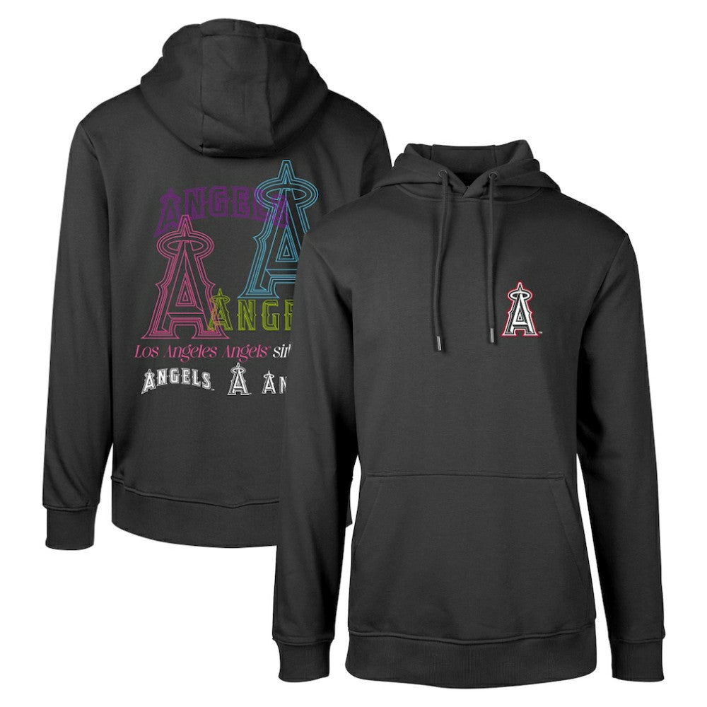 Los Angeles Angels Levelwear Podium Vintage Pullover Hoodie - Black