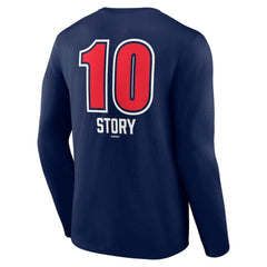 Trevor Story Boston Red Sox Fastball Player Name & Number Long Sleeve T-Shirt - Navy