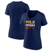 Denver Nuggets Pick & Roll Coverage V-Neck T-Shirt sale - Navy discount