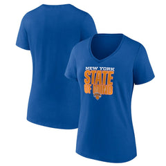 New York Knicks Pick & Roll Coverage V-Neck T-Shirt - Blue | New Era sale