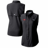 Tampa Bay Buccaneers Women's PFG Tamiami Omni-Shade Sleeveless Button-Up Shirt - Black on sale