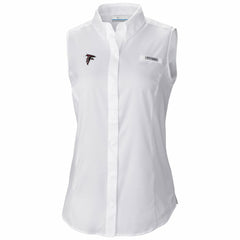 Atlanta Falcons Women's PFG Tamiami Omni-Shade Sleeveless Button-Up Shirt - White on sale