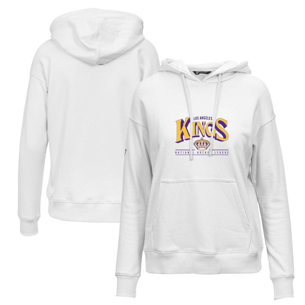 Los Angeles Kings Levelwear Women's Retro Adorn Spellout Pullover Hoodie White