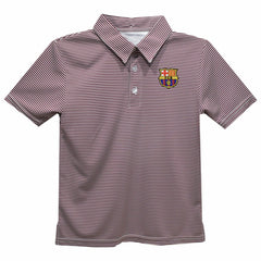 Barcelona Vive La Fete Youth Pencil Stripe Polo - Maroon online