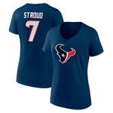 C.J. Stroud Houston Texans Women's Icon Player Name & Number V-Neck T-Shirt - Navy outlet