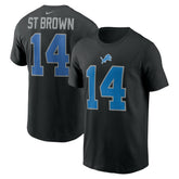 Amon-Ra St. Brown Detroit Lions Player Name & Number T-Shirt - Black | Nike for sale