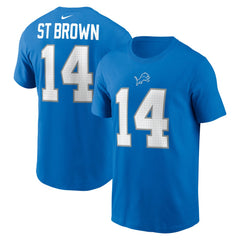 Amon-Ra St. Brown Detroit Lions Name & Number T-Shirt - Blue | Nike outlet