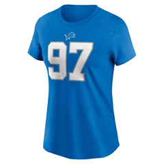 Aidan Hutchinson Detroit Lions Women's Player Name & Number T-Shirt - Blue | Nike for sale