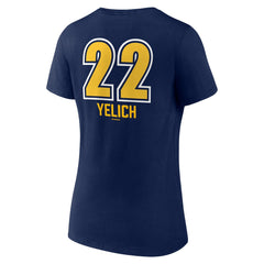 Christian Yelich Milwaukee Brewers Women's Name & Number Fastball V-Neck T-Shirt - Navy
