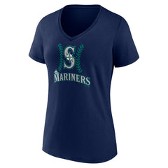 Julio Rodríguez Seattle Mariners Women's Name & Number Fastball V-Neck T-Shirt - Navy