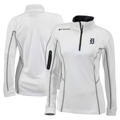 Detroit Tigers Women's Omni-Wick Shotgun Quarter-Zip Pullover Top - White | Columbia