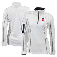 Minnesota Twins Women's Omni-Wick Shotgun Quarter-Zip Pullover Top - White | Columbia