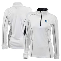 Tampa Bay Rays Women's Omni-Wick Shotgun Quarter-Zip Pullover Top - White | Columbia