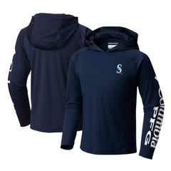 Seattle Mariners Youth Terminal Tackle Long Sleeve Hoodie T-Shirt - Navy | Columbia
