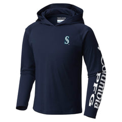 Seattle Mariners Youth Terminal Tackle Long Sleeve Hoodie T-Shirt - Navy | Columbia