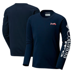 Atlanta Braves Youth Terminal Tackle Long Sleeve T-Shirt - Navy | Columbia