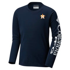 Houston Astros Youth Terminal Tackle Long Sleeve T-Shirt - Navy | Columbia