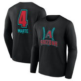 Ketel Marte Arizona Diamondbacks Name & Number Fastball Long Sleeve T-Shirt - Black