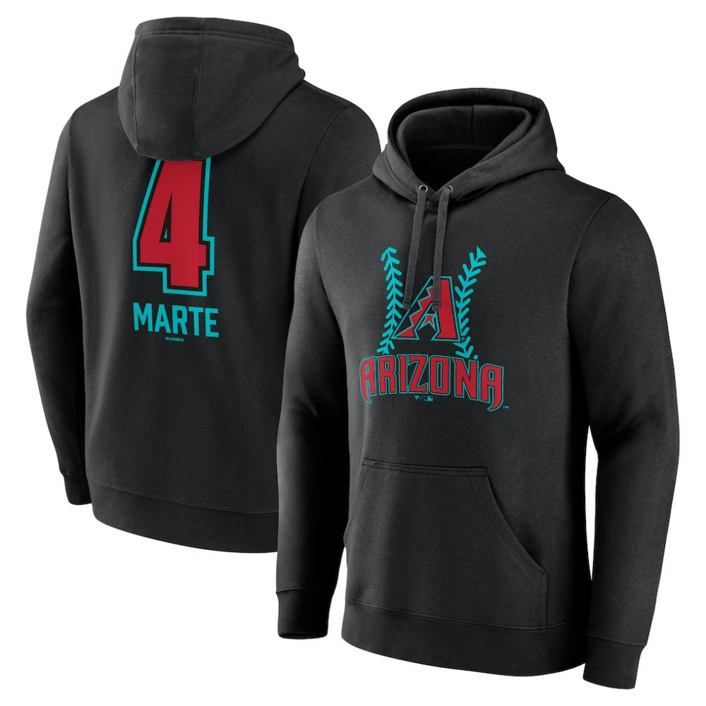 Ketel Marte Arizona Diamondbacks Name & Number Fastball Pullover Hoodie - Black