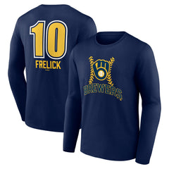 Sal Frelick Milwaukee Brewers Name & Number Fastball Long Sleeve T-Shirt - Navy